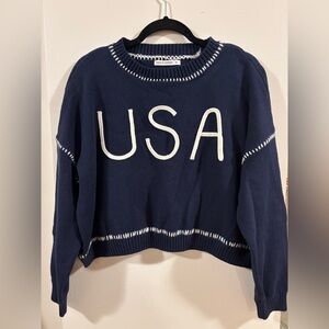 moon & madison Navy Blue USA Sweater